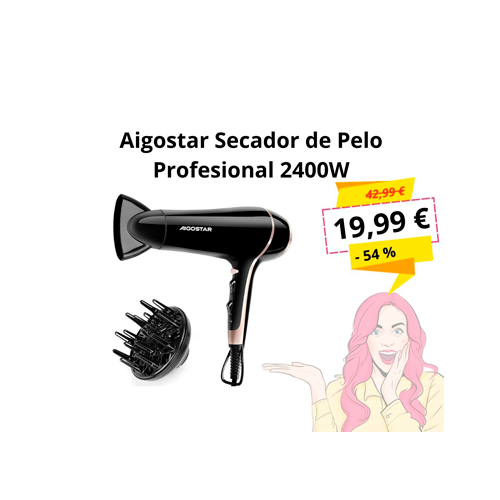 Aigostar Secador de Pelo Profesional 2400W