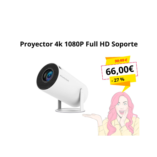 Proyector 4k 1080P Full HD Soporte Alwtniet